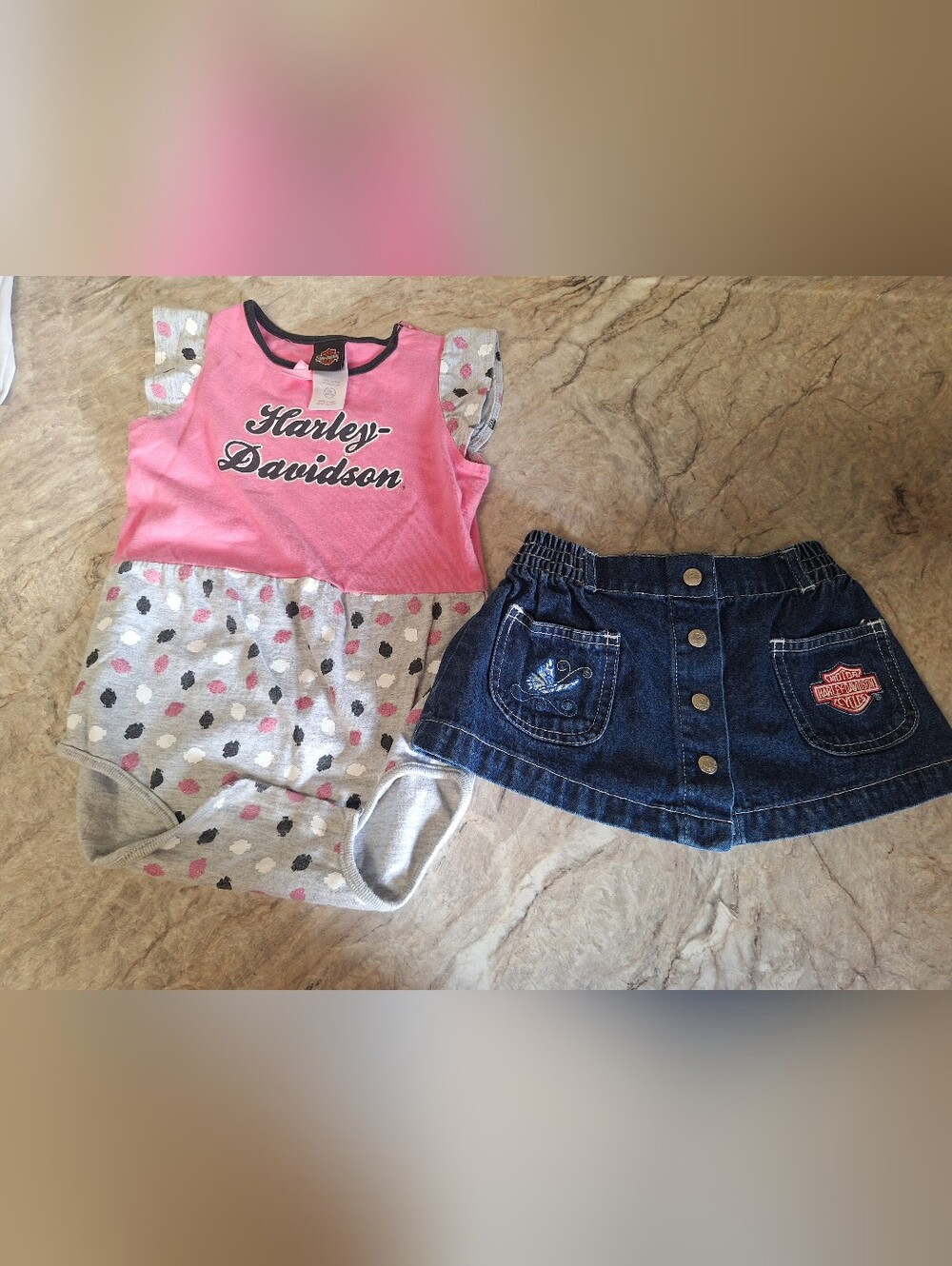 Harley-Davidson Pink and Black Logo Tee